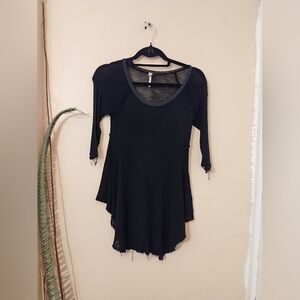 Intimately Free people women's black nightgown size small w/ fringe hem …